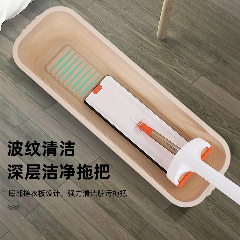 Large Size 62CM Rectangular Mop Bucket with Adhesive Cotton Flat Pad and Mop Cloth