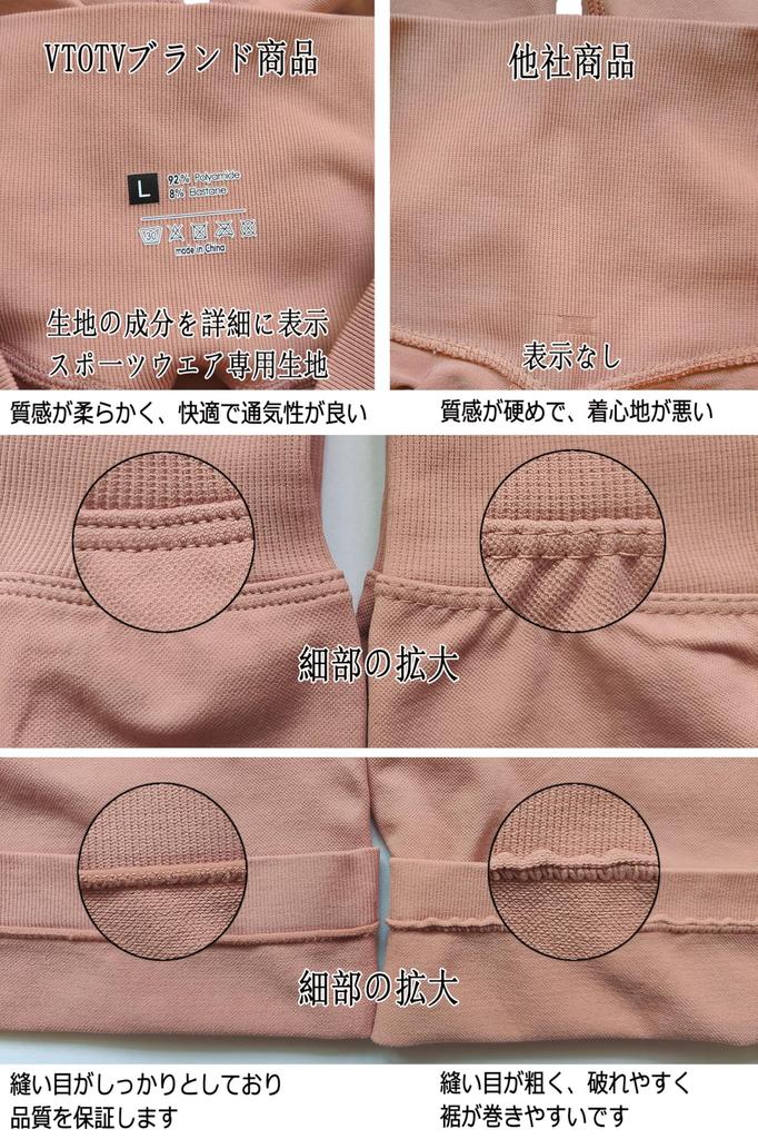 Short Yoga High [VTOTV] Women's Leggings, Hip-Lifting Pants, 5/8 Length, Summer, Waist, Butt-Shaping, Stretchy, Moisture-Wicking, Quick-Drying