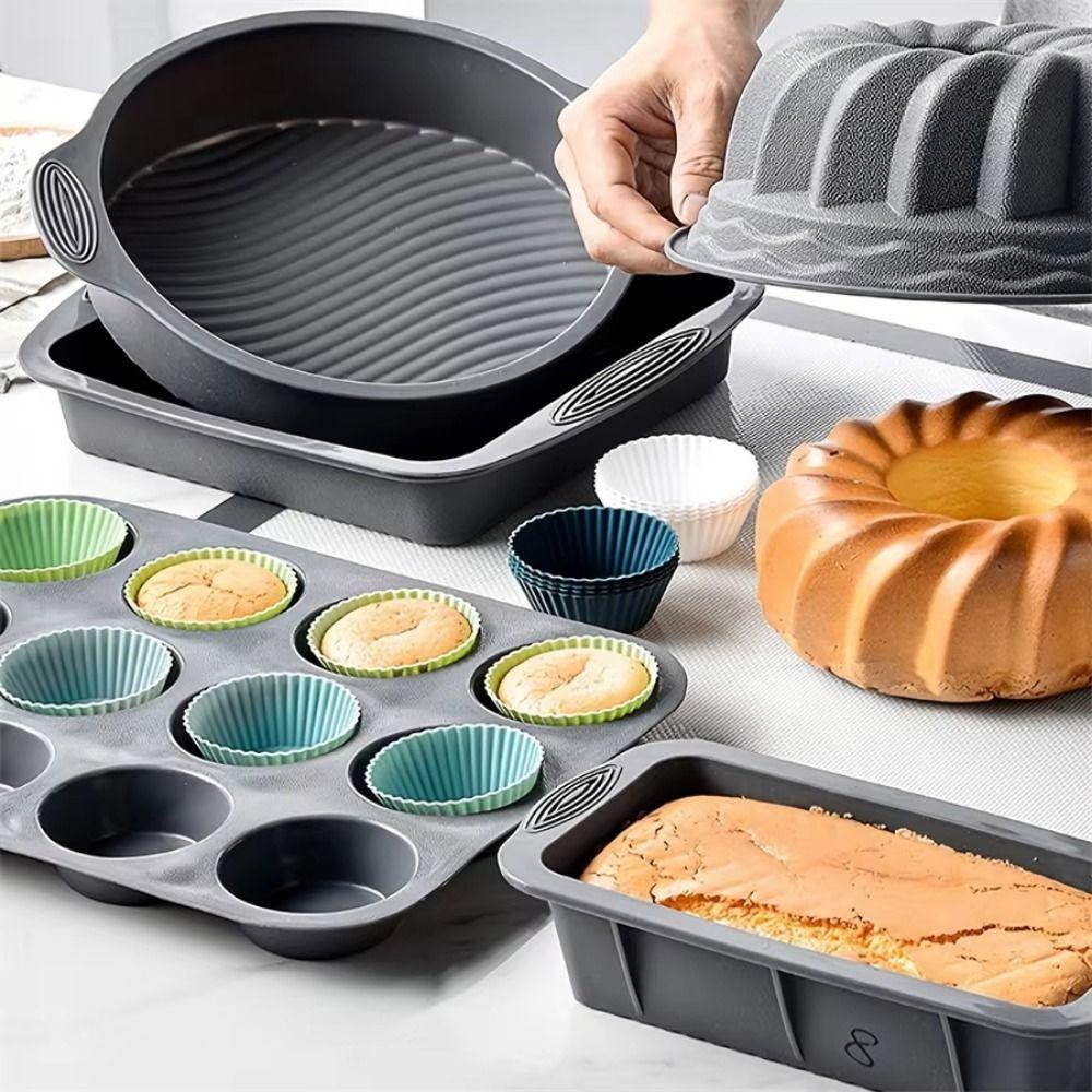 48Pcs DIY Silicone Cupcake Baking Cups Round Shape Muffin Cupcake Mold Food Baking Mold  Baking Tool