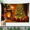 Christmas Atmosphere Tapestry Celebrate Festival Christmas Tree Living Room Home Wall Background Hanging Decorative Tapestry