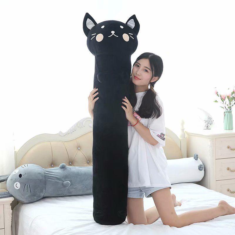 Long Strip Pute Sylindrisk Plysj Sovepute Avtagbar Vaskbar Seng Sovepute
