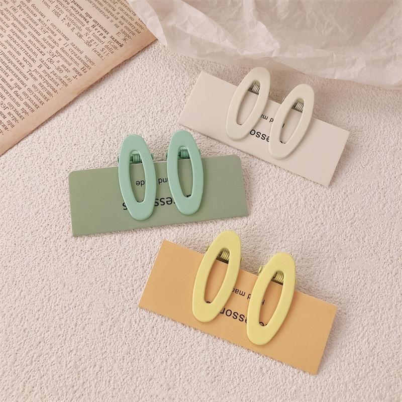 2 Stück/Set Kinder Süßigkeitenfarbe Haarspangen Set Süße Ellipse Haarspangen Haarklammern Mädchen Haarband