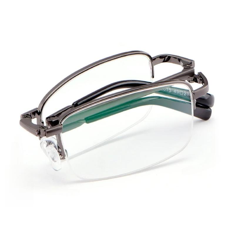 Metal Folding Reading Glasses Hyperopia Astigmatism Prescription for Men Business Degree Customizable Anti Blue Light Eyeglasses
