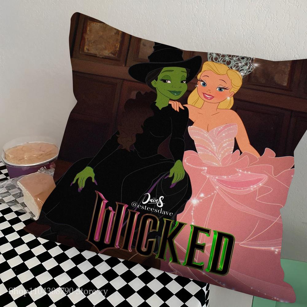 

W-Wicked Part One Movie B Pillow Case Square Pillow Bedroom Sofa Leisure Comfort Cushion Car Living Room Home Decoration 16x16Inch