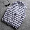 Mens Lightweight Cotton Blend Vest Winter Fall Sleeveless Puffer Gilet With Stand Collar Zipper
