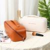 Kosmetiktasche mit großer Kapazität, Kosmetiktasche aus Leder für Damen, multifunktionale Toilettenartikel, tragbare wasserdichte Aufbewahrungsbox für Reisen.