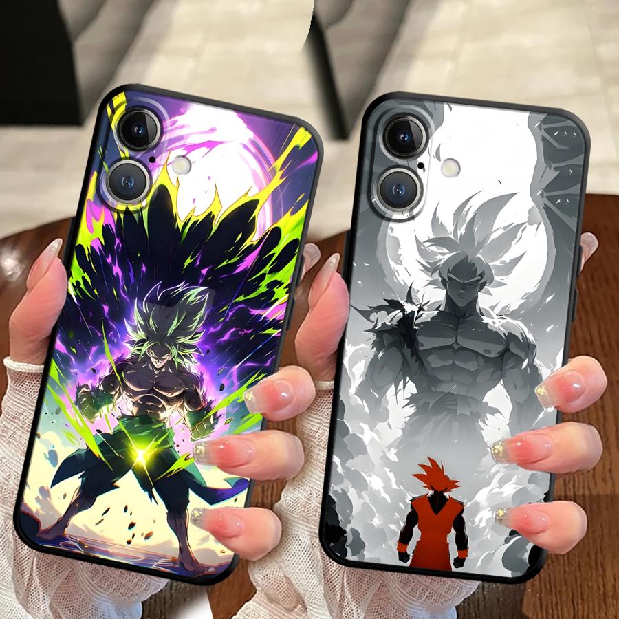 Black Soft Phone Cover Case for iPhone 13 12 11 17 Pro Max 15 16 14 Plus XS Max 7 8 XR 17Air Cartoon Dragon Ball Goku