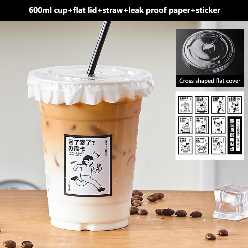 10Pcs Clear Plastic Cup With Strawless Lids Disposable Cups For Iced Coffee Or Juice Party Smoothie Milkshake Cold Drinks