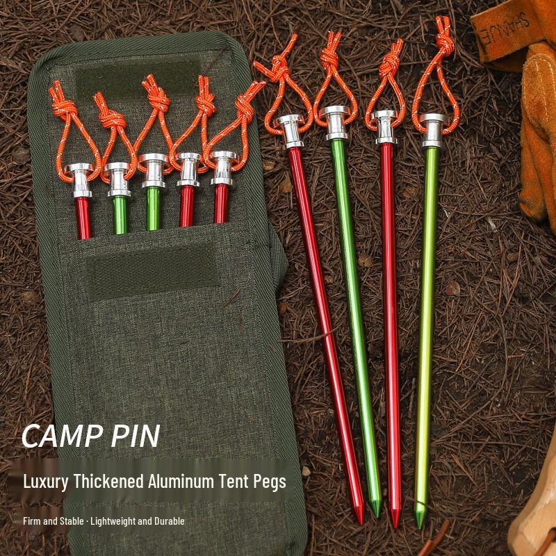 Ultra-light Aluminum Windproof Tent Pegs - Portable Ground Stakes for Camping