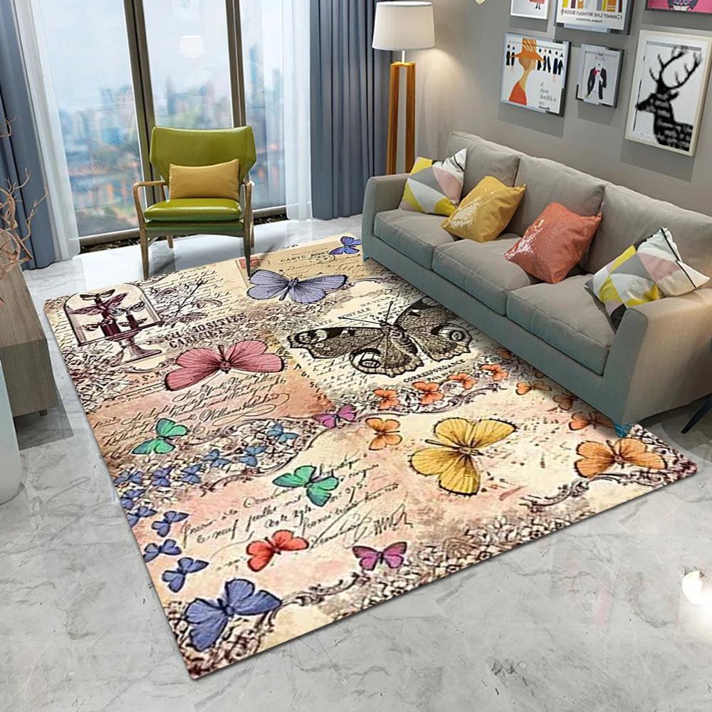 Garden Flower Art 3D Printed  Area Rug for Living Room Bedroom Home Decor Aesthetic Carpet Washable Floor Mat