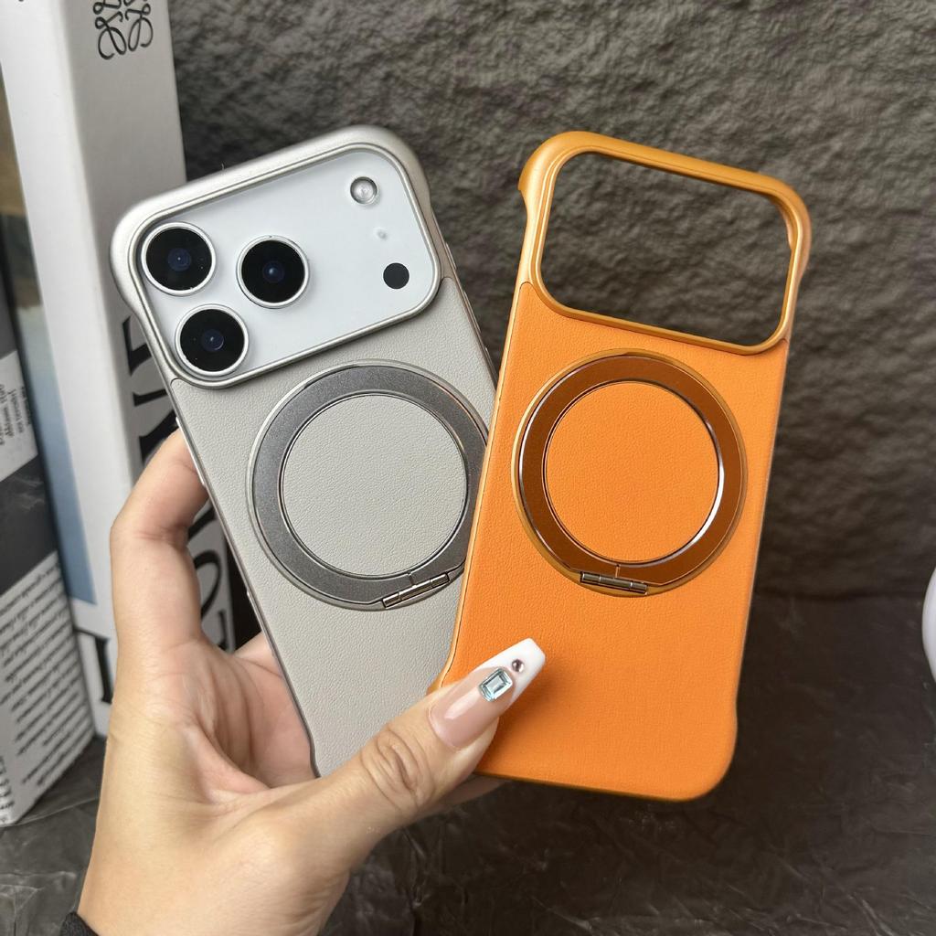 360° Stand Case: Frameless, Solid Color, Anti-Stain, Erasable, Magnetic Cover for Apple iPhone 17 Pro Max