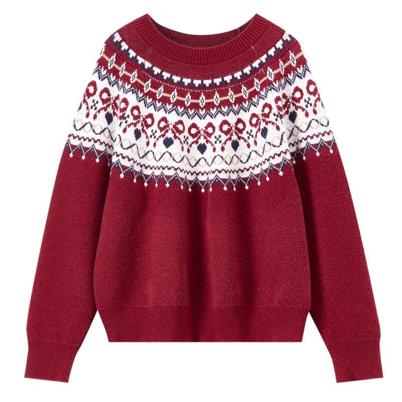 Women's Retro Fair Isle Jacquard Knit Sweater