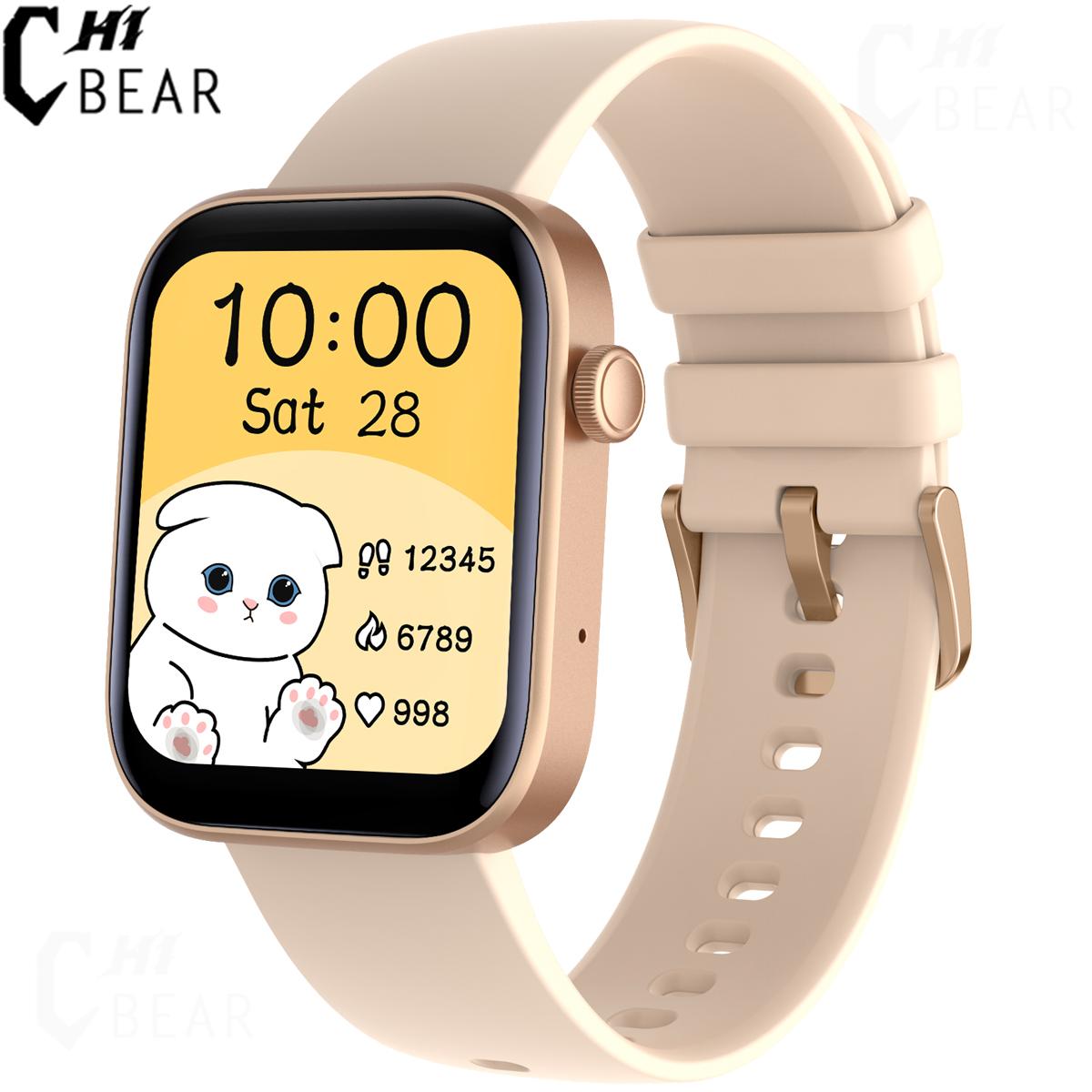 

Chibear 1.8 полный сенсорный экран Bluetooth вызов умные часы для мужчин 120+ спортивный режим женские умные часы 24-часовой мониторинг сердечного ритма