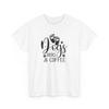 Dogs Books And Coffee T-shirt Tops Tees Unisex – Funny Puppy Lover Paw Print Tee for Owners