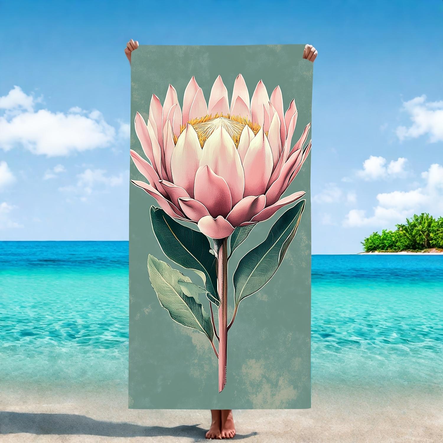 

Protea Flower Oversized Beach Towel, Quick Dry Sand Proof for Beach Pool Yoga Picnic W40*H60(CM)