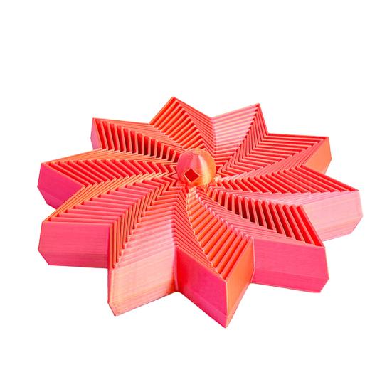 Expanded Sensory Fidget Star Whirling Spiral Star Fidget Toy Spinning Tower Flexible Star with Handle for Stress Anxiety Relief Home Office Desk Toy