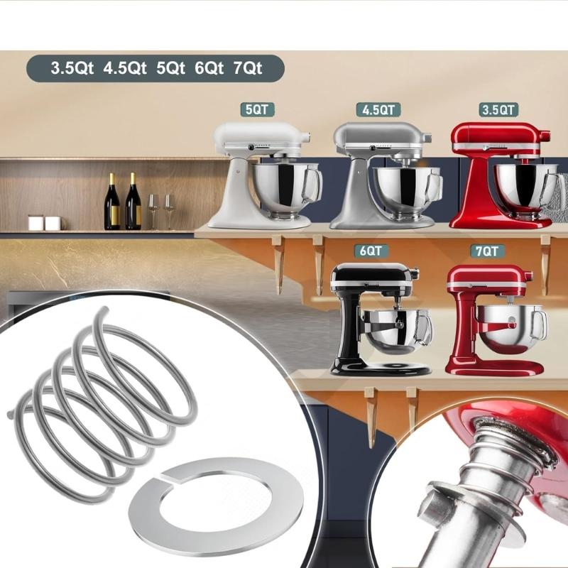Stainless Steel Spring and Washers Installation Kit Mixer Accessories Mixer Attachment Suitable for Various Mixer Model