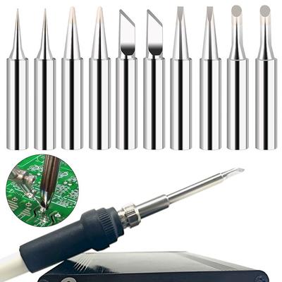 10Pcs Soldering Iron Tip For 936 853D 8786D Rework Station Practical Lead-free Copper Soldering Iron Head Welding Accessories