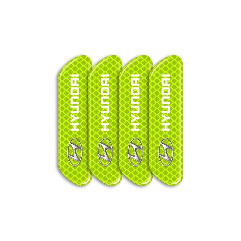 4PCS Car Door Safety Warning Reflective Mark 3D Sticker Car Accessories For Hyundai I30 Tucson I20 Accent I10 Elantra Veloster Getz