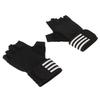 Black Workout Gloves Gym Fitness Weight Lifting Half Finger Gloves with Wrist Strap for Exercise Training L
