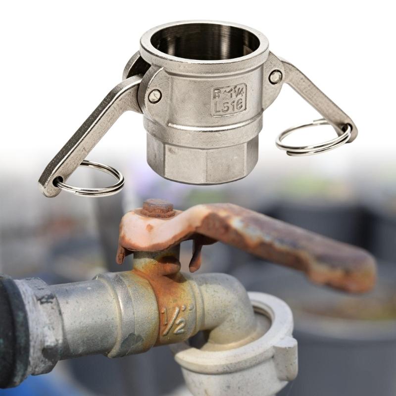 High Pressure Quick Disconnect Pipe Coupling Strong Stainless Steel Fast Connect Fitting Multipurpose for Various Applications