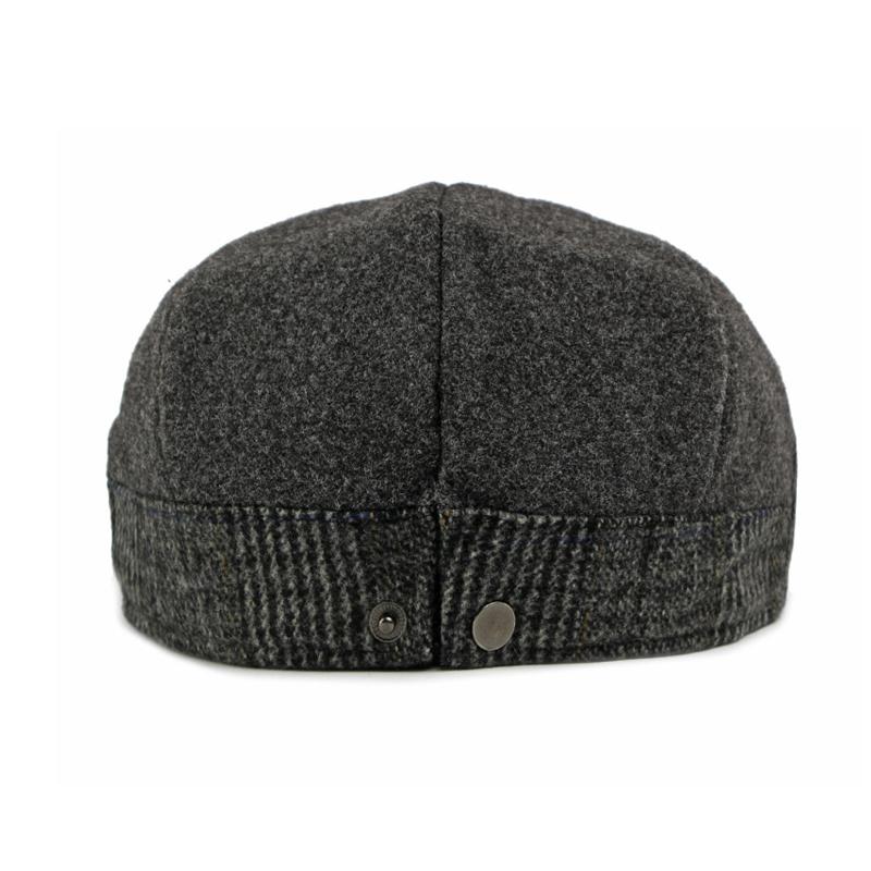 Autumn Winter Fleece Hat Men's Beret British Progressive Hat Retro Cap Woolen Hat