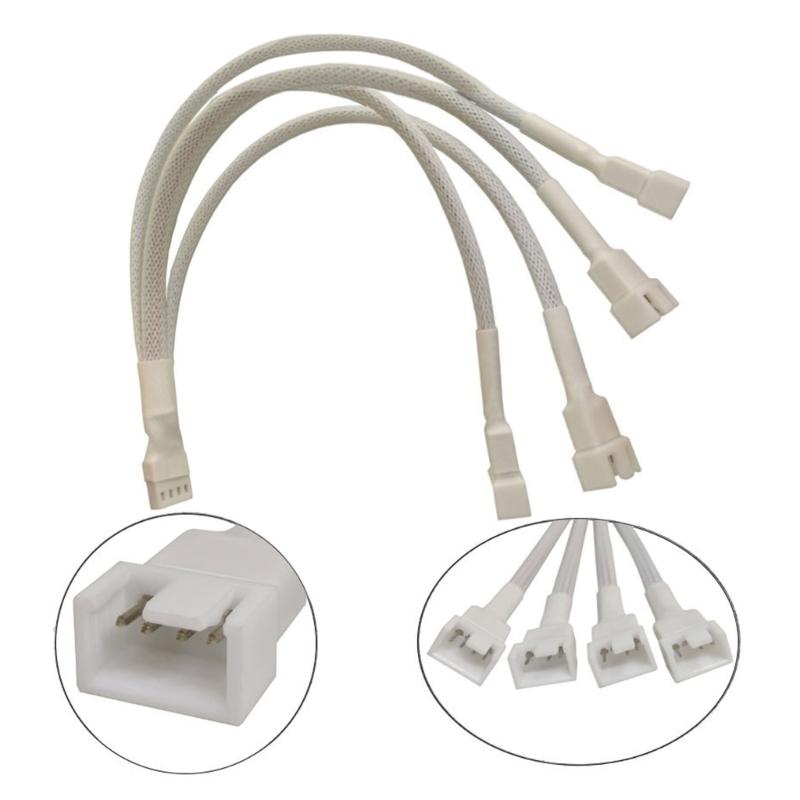 Fan Adapter 1 To 4 Splitter Cable For PC Cooling Systems Supports Speed Controls And Overloads Protections