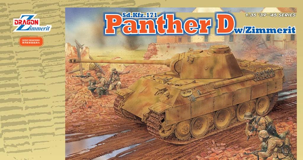Platz WWII German Panther D Type Coating Plastic Model DR6428 1/35 w/Zimmerit