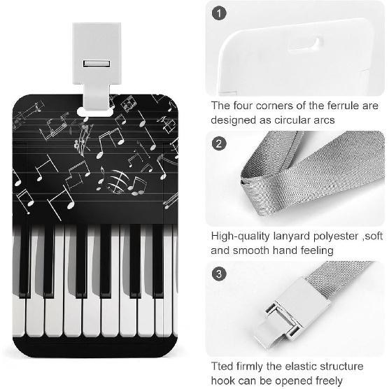 

Бейдж-лента для ID-бейджей с брелоком в виде клавиш пианино и музыкальных нот