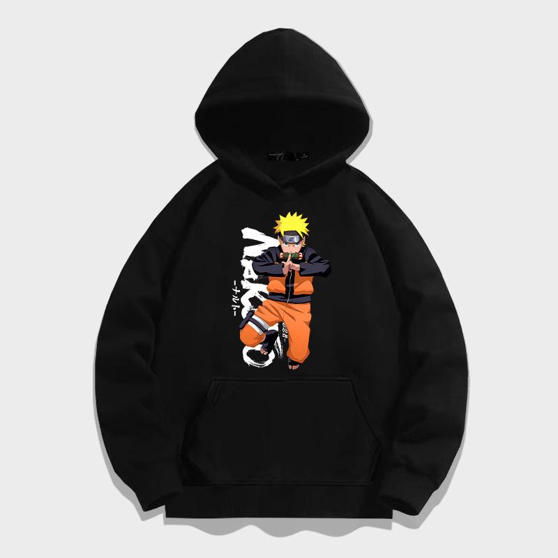 Naruto Naruto hooded pullover sweater men s autumn youth trendy brand loose shoulder long-sleeved clothes jacket 150XXS