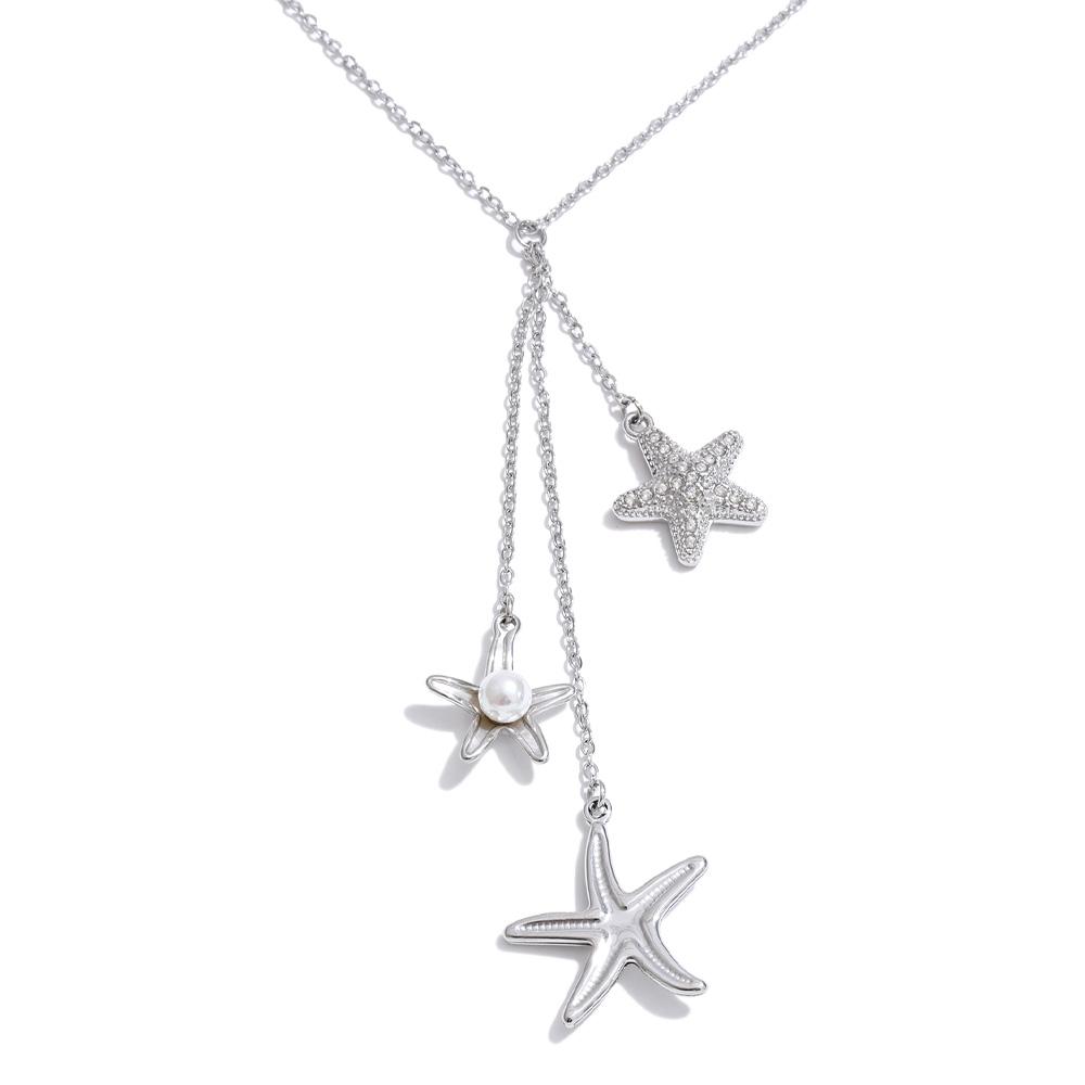 

Yhpup Ocean Series Stainless Steel Zircon Pearl Starfish Shell Chain Charm Drop Necklace 2026 Summer Arrivals Chic Jewelry Gift