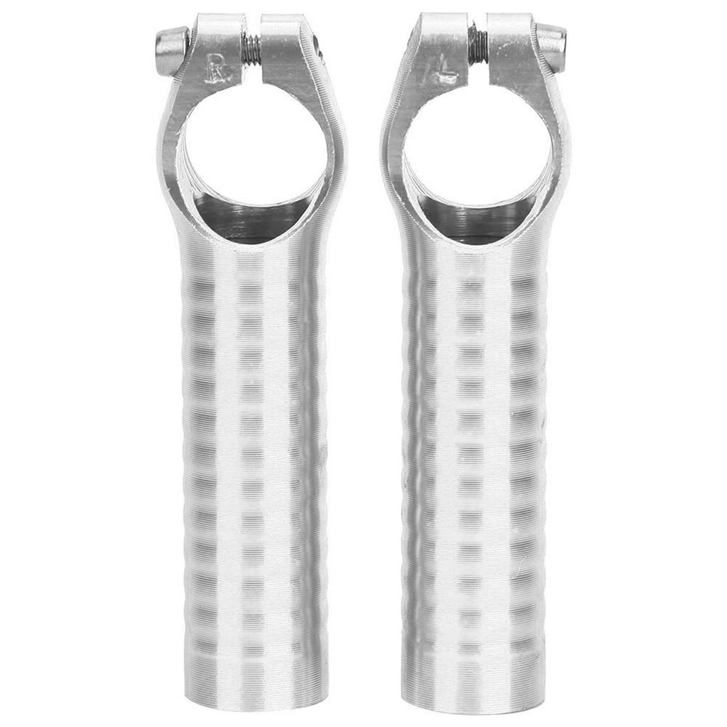1 Pair 7075 Aluminum Alloy Bicycle Handlebar Grip Bike Bar End Handlebar Ends for Road Mountain Bikessilver
