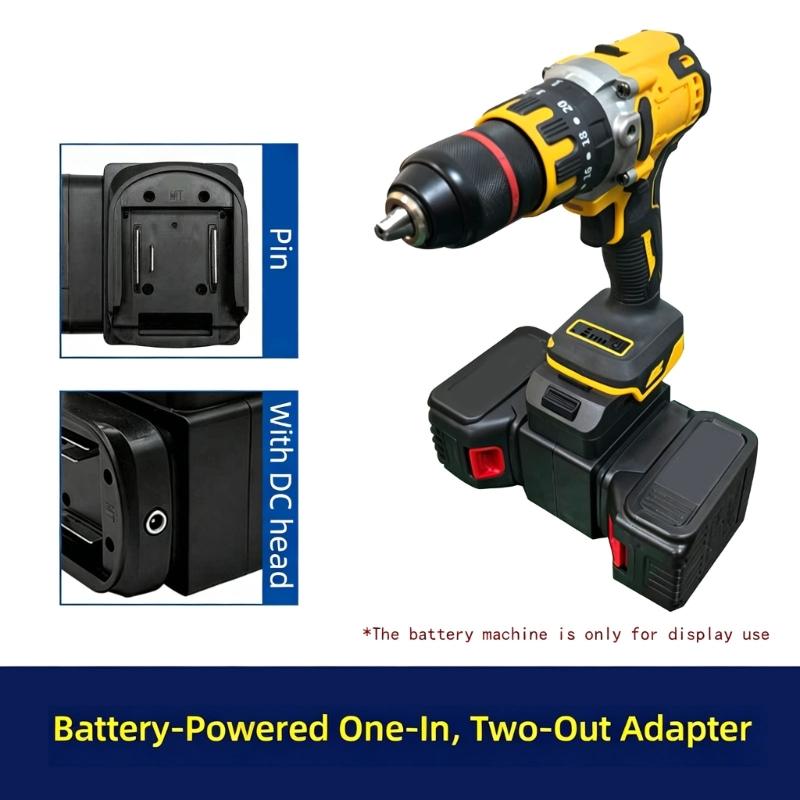 21V Double Battery Adapter Battery Conversion for Device Tool with ABS Housing & Connector for Power Tool