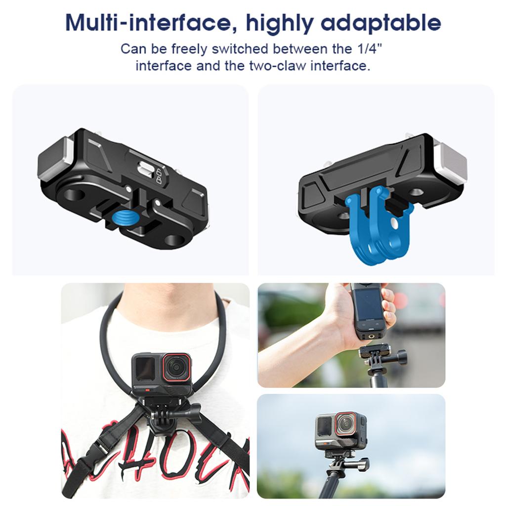 Quick Release Mount Aluminum Alloy Camera Mount Adapter Foldable Plate Base for Insta360 X5/ACE/ACE PRO/ACE PRO2