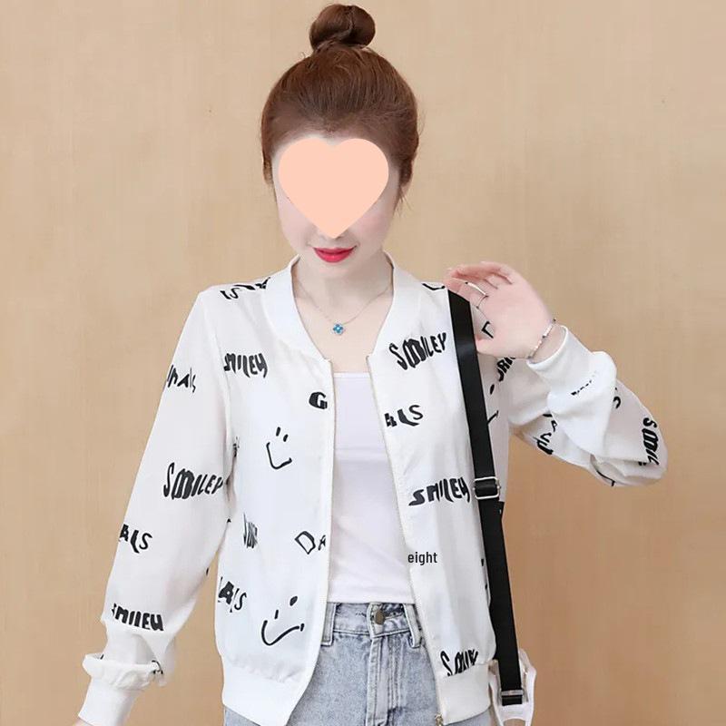 

Stylish Plus-Size Printed Summer Jacket for Middle-Aged and Elderly Women, Lightweight Long-Sleeve Sun Protection 2XL