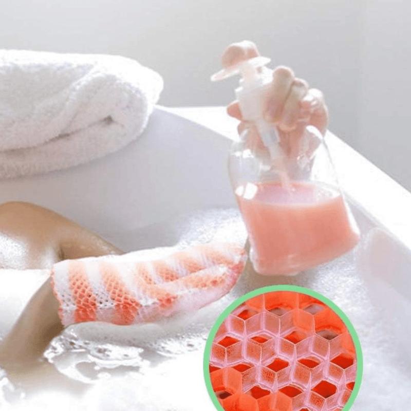 Honeycomb Exfoliating Shower Finger Caps Body Scrub Cleansing Bath Mitt Breathable Odorless Skin Care Tool Multi-Color