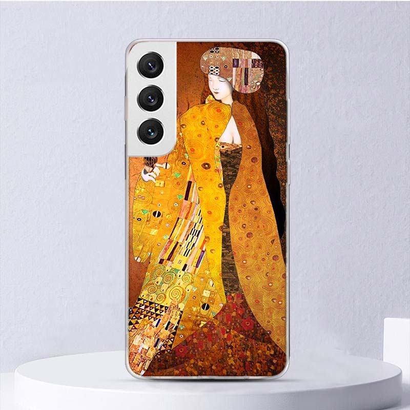 Custodia Morbida Design Il Bacio di Gustav Klimt Per Samsung Galaxy S22 S21 Ultra S20 FE S10 Plus Copertura Telefono S9 S8 + S10E S7 Edge S6 Funda