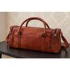 Real Brown Leather Duffle Bag Sports Gym Bag Weekend Travel AirCabin Luggage
