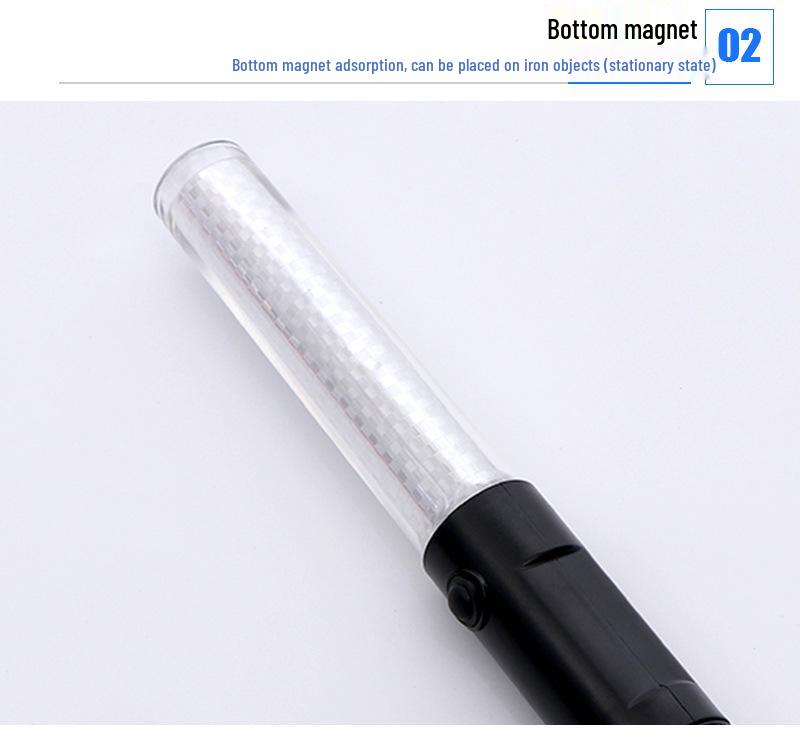 Rechargeable 26CM LED Glow Stick Traffic Baton with Multifunctional Warning Support