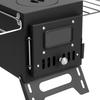 Outdoor Stove Wood Burning with 5 Pipes Accessories, Large Firebox Heating Cooking Hot Tent Camping Stove, Portable Stainless Steel for Outdoor,