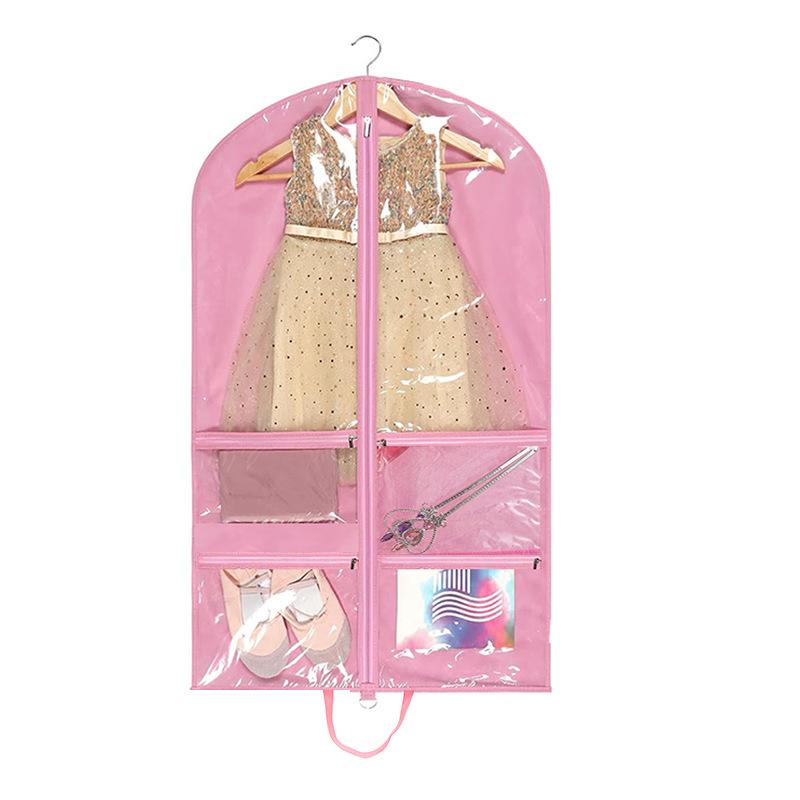 

Прозрачные сумки для одежды для танцевальных костюмов 40-дюймовые сумки для танцевальной одежды для танцоров, вешалка для хранения одежды в шкафу розовый