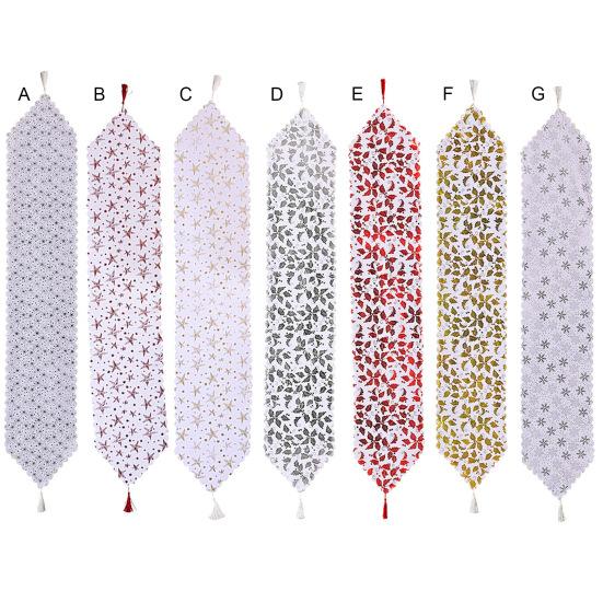 Exquisite Dinning Cover Widely Use Cloth Merry Christmas Pattern Gilded Table Runner for
