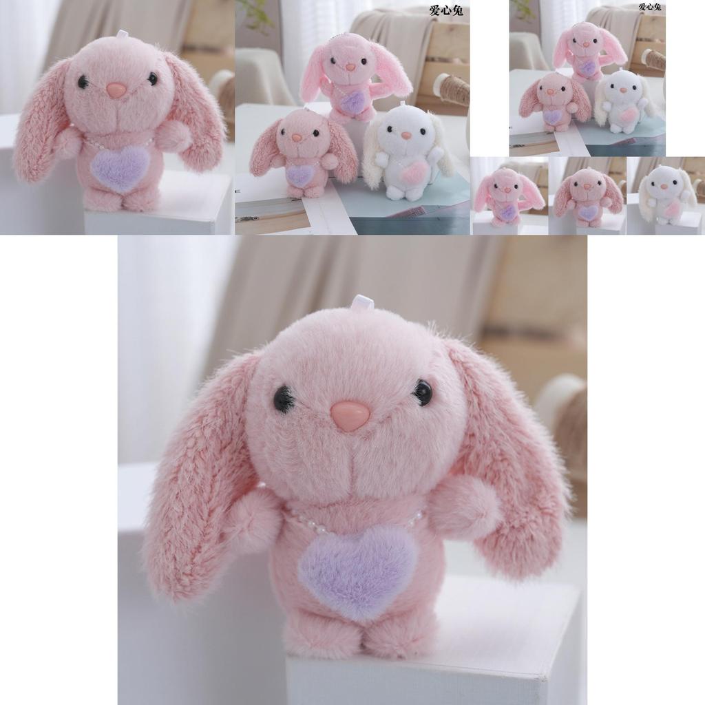 Charming Pink Plush Bunny Keychain Miniature Cuddly Doll Perfect For Children's Presents