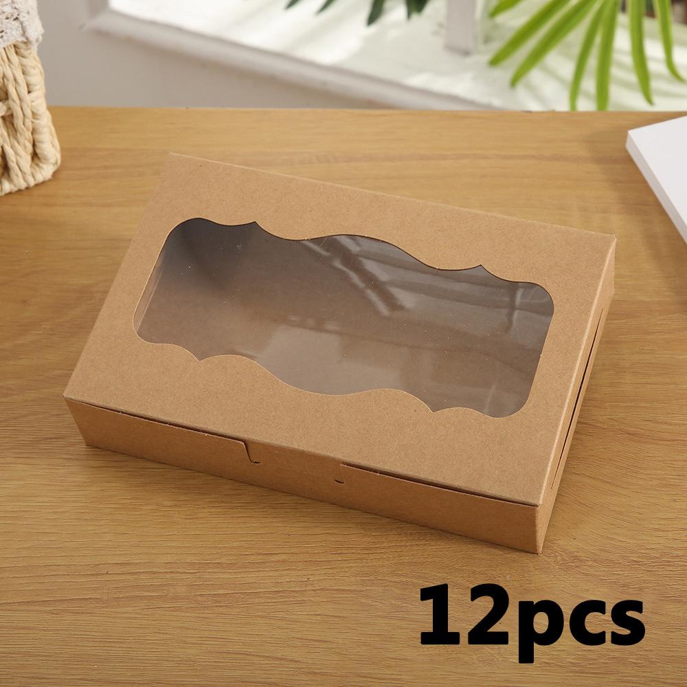 

12 шт. коробок для выпечки с окошком, коробки для сладостей, подарочные коробки для шоколадных десертов, пончиков, подарочная упаковка, коробка для Дня святого Валентина, свадеб, вечеринок 12pcs