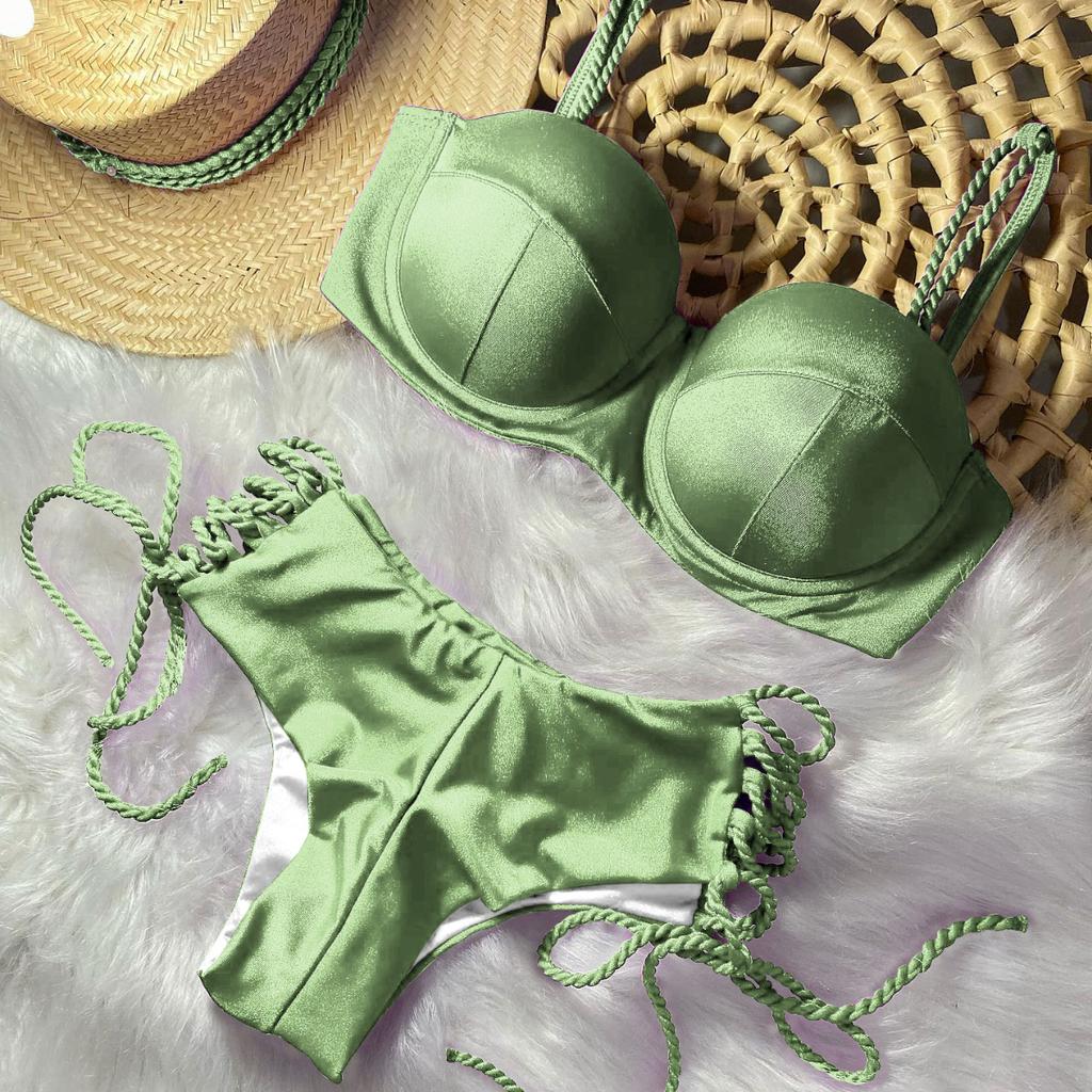 Underwire Bikini Swimsuit High Waist Swimwear for Women Push Up Two Piece Bathing Suits Push Up Summer Female