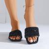 Fashion Summer Women's French Sequined Fairy Shoes Cool Flat Bottom Beach Rhinestones Slides Slippers