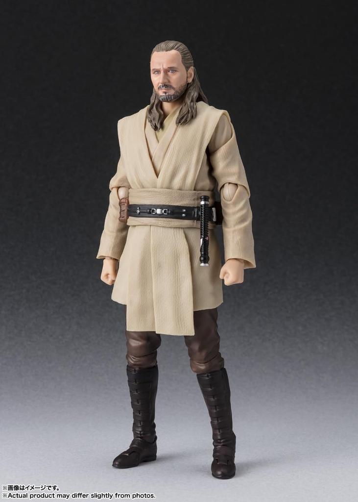 TAMASHII NATIONS Figurine mobile peinte de 150 mm, Jinn le Fantôme, SHFiguarts Qui-Gon (La menace de STAR WARS) Environ. PVC, ABS et tissu