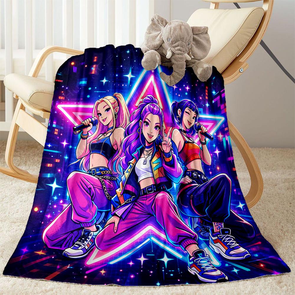 1pc K-Pop Coloring Book Blanket Comfortable Soft Lightweight Multi Seasonal Blanket for Travel Camping Picnics Sofa Office Bedroom Gift Friends
