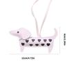 Porte-clés Teckel en Cuir PU Élégant Charm Animal à la Mode Pour Femmes Filles Accessoires de Sac à Main Tendance