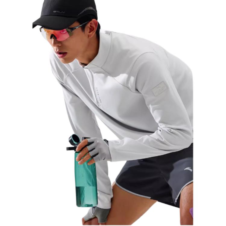 Anta Autumn Training Comfortable Versatile Knitted Long Sleeve T-Shirt Men tops 952617402-1